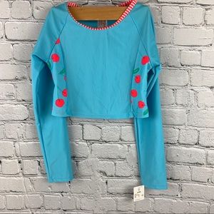 Rash Guard Blue with Cherry‎ Print